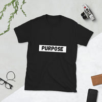 Short-Sleeve "Purpose" horizontal- black and white logo Unisex T-Shirt