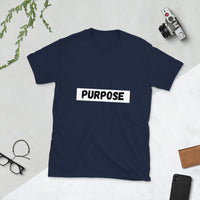 Short-Sleeve "Purpose" horizontal- black and white logo Unisex T-Shirt