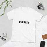 Short-Sleeve "Purpose" horizontal- black and white logo Unisex T-Shirt