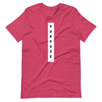 Short-Sleeve "Purpose" vertical - white and black logo  Unisex T-Shirt