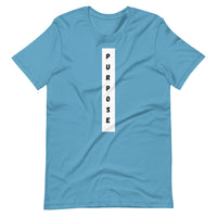 Short-Sleeve "Purpose" vertical - white and black logo  Unisex T-Shirt