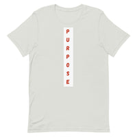 Short-Sleeve "Purpose" with vertical- white and red logo Unisex T-Shirt