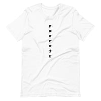 Short-Sleeve "Purpose" vertical - white and black logo  Unisex T-Shirt