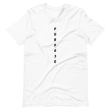 Short-Sleeve "Purpose" vertical - white and black logo  Unisex T-Shirt