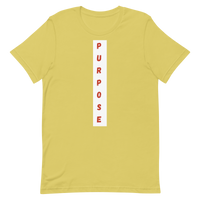 Short-Sleeve "Purpose" with vertical- white and red logo Unisex T-Shirt