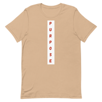 Short-Sleeve "Purpose" with vertical- white and red logo Unisex T-Shirt